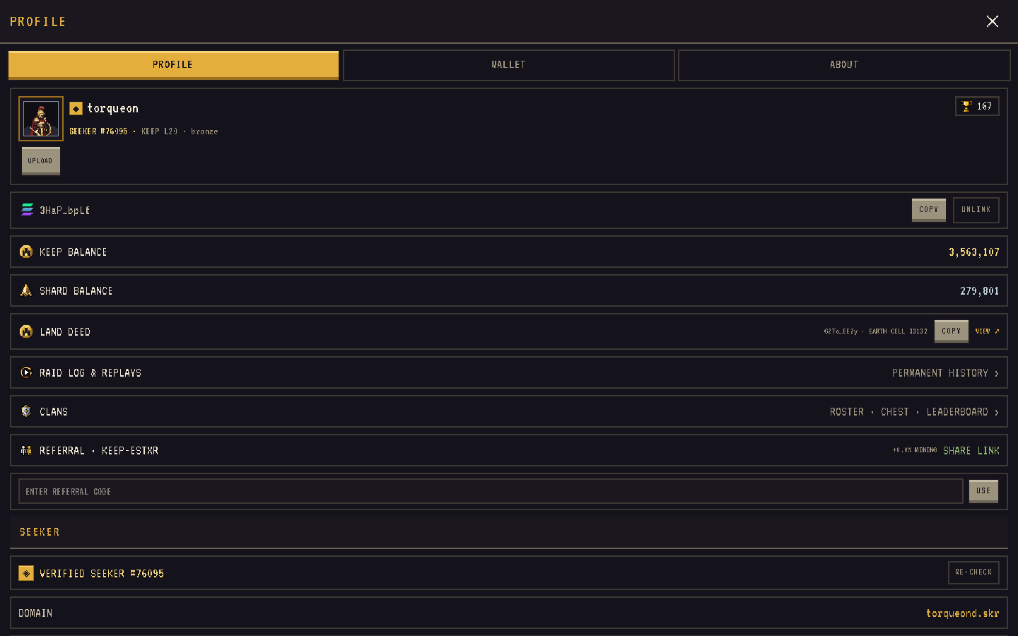 PROFILE → SETTINGS with name, avatar and sign-out controls
