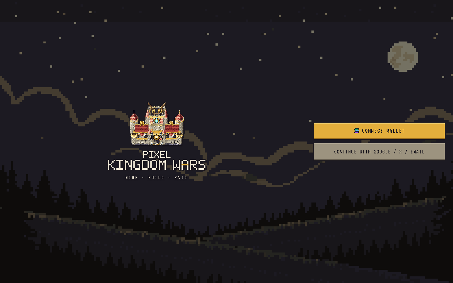 The title screen with the CONNECT WALLET button